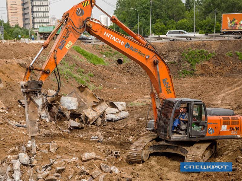 Фото Гусеничный экскаватор с гидромолотом в аренду