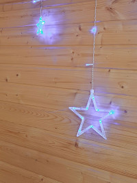 Гирлянда-звезды Christmas Light, 12 звезд, 24 светодиодов, синее свечение